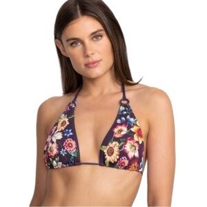 NWT Johnny Was Ombré Floral Triangle Bikini Top Size XL